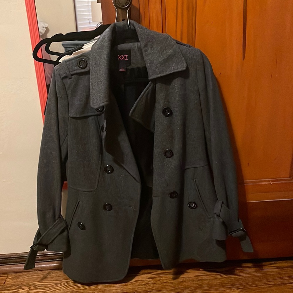 Gray peacoat